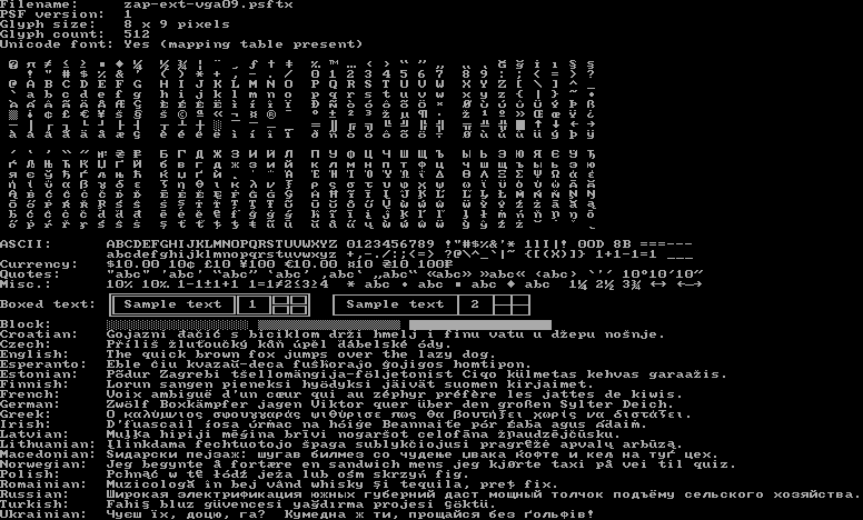 linux VGA font